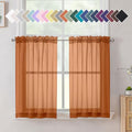 Orange Sheer Curtains 36 inches Long (40"W x 36"L (Pack of 2) / Orange)