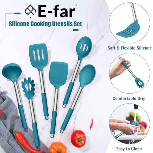 14 Pieces Silicone Cooking Utensils Set (Blue)