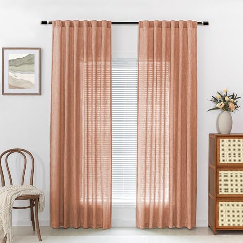 90 Inch Burnt Orange Curtains for Living Room (50"W x 90"L (Pack of 2) / Burnt Orange)