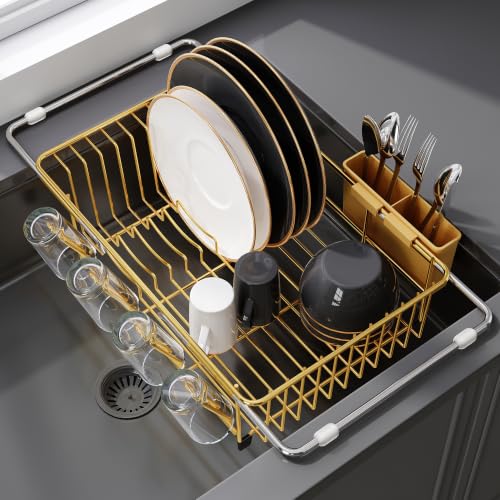 Gold Dish Drying Rack in Sink (Gold / For 12"-30"w Sink)