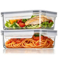 2Pack 30oz Meal Prep Container Glass with Lids (Grey / 2pk30oz)