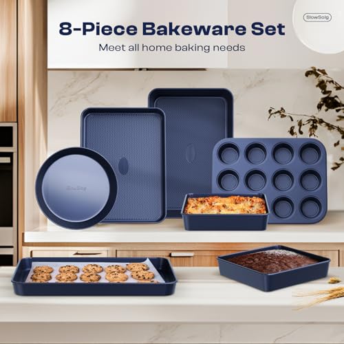 Baking Pans Set 8 (Diamond Blue / 8PCS)