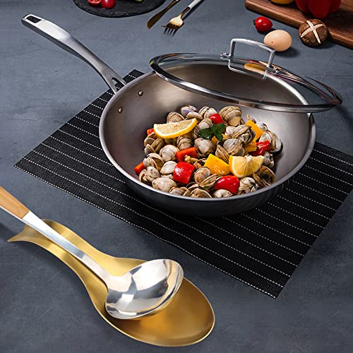 Stainless Steel Spoon Rest (2.Fishtail Gold+Gold)