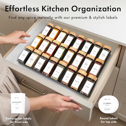 Glass Spice Jars with Label (White Labels)