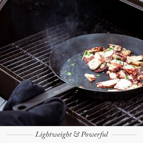 10" Pre Seasoned Carbon Steel Frying Pan Skillet (10" Frying Pan Skillet / Black)