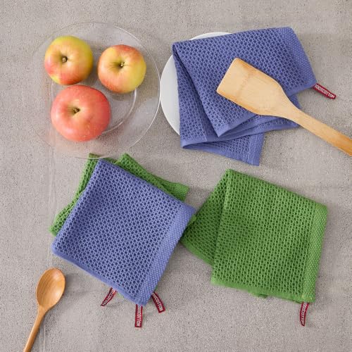 6 Pack Kitchen Dishcloths 100% Cotton (Dark Blue / 12"x12" - 6 pcs)