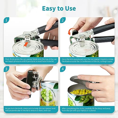 Manual Can Opener Bottle Opener (Black)