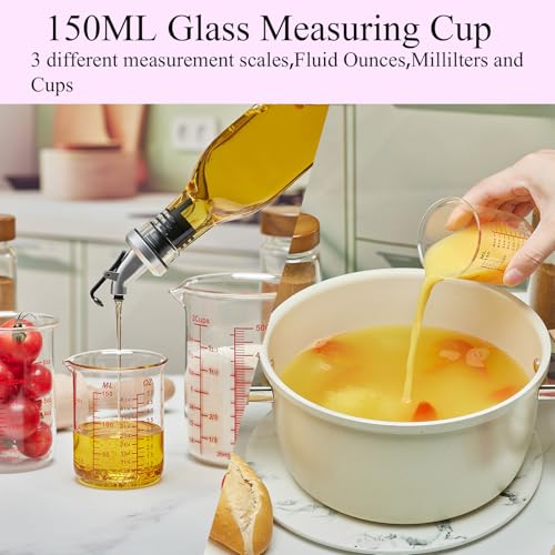 3 Piece Glass Measuring Cup Set (1/2Cups/1Cups/2Cups Measuring Cup Set)