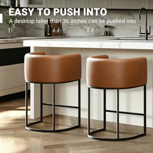 26" H Counter Height Bar Stools Set of 2 (Walnut Brown / Set of 2)