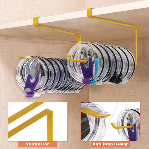 2 Pack Tumbler Lid Organizer (Gold / 2 Pack(Round&Flat))