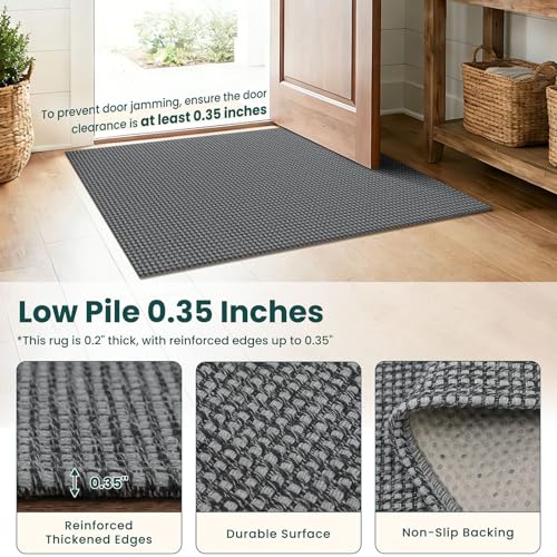 3x14 Runners Rugs for Hallway (Grey/Dark Grey / 3' x 14' (Runner))