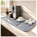 2 In 1 Silicone Coffee Bar Mat Accessories for Keurig Coffee Maker with Detachable Dish Drying Rug Kitchen Counter Under Sink Drainer Necessities Rome Decor 16"x20" Light Gray (Light Gray / 20" x 16")