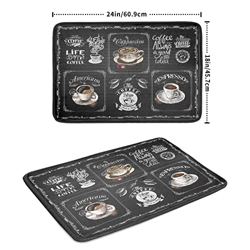 Coffee Bean Maker Dish Drying Mat for Countertops (24" x 18")