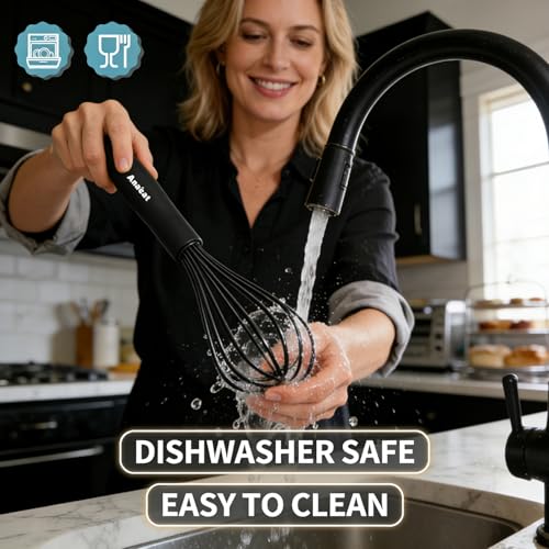 Silicone Balloon Whisk (9+11+12 inch / 3 Pcs Black)