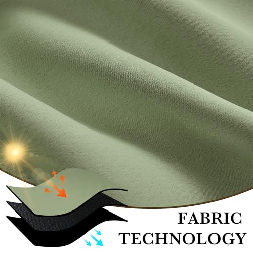 Bedroom Blackout Curtains 84 inches Long (100% Blackout - Sage Green / 42"W x 84"L (Pack of 2))