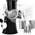 Rotary Cheese Grater for Kitchen (3 blades / Black)