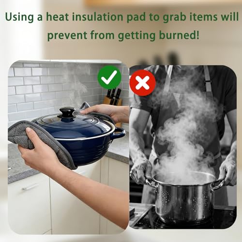 4 Pack Pot Holders for Kitchen Clearance Oven Potholders Sets for Kitchens Hot Pads for Kitchen Countertops Heat Resistant Grey (Dark Grey)