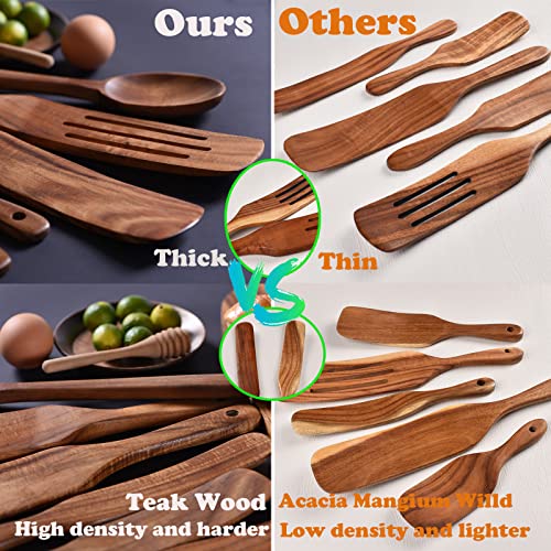 Spurtle Set Wooden Spurtle Set of 9 (Teak Wood Spurtle-9PCS)