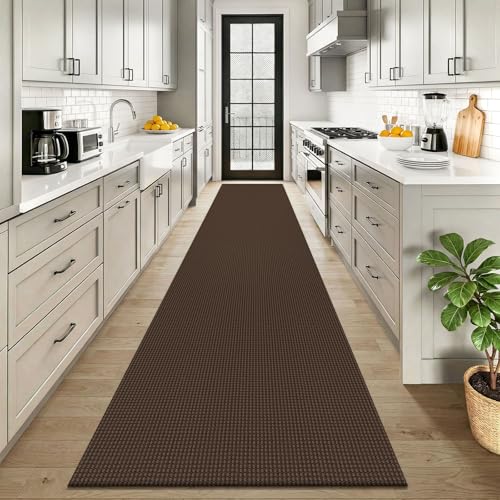 Cotton 2.5'x12' Runners Rugs for Hallway (Brown/Dark Brown / 2'8" x 12' (Runner))