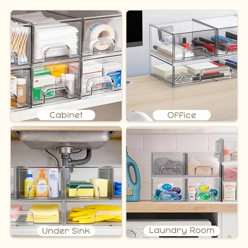Stackable Storage Drawers (4 PACK)