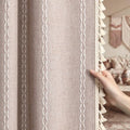 Light Brown 100% Boho Blackout Curtains 84 Inch 2 Panels (Light Brown / 52"W x 84"L (Pack of 2))