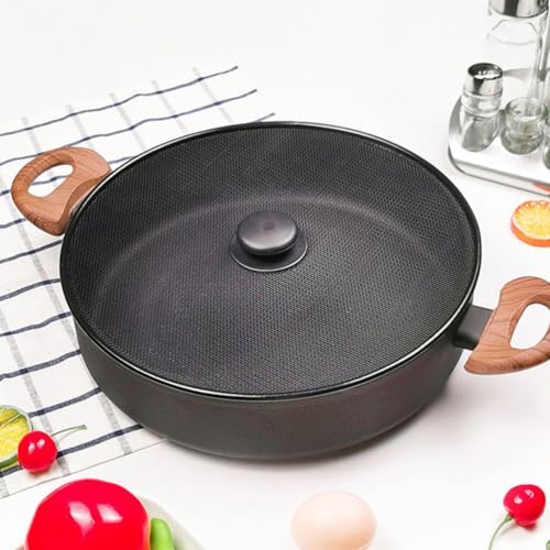 Splatter Screen for Frying Pan Oil Splash Guard Mesh Cover for Pot Skillet and Wok 11. Cooking Splash Guard Grease Screen Kitchen Accessory (29x29cm / Black)