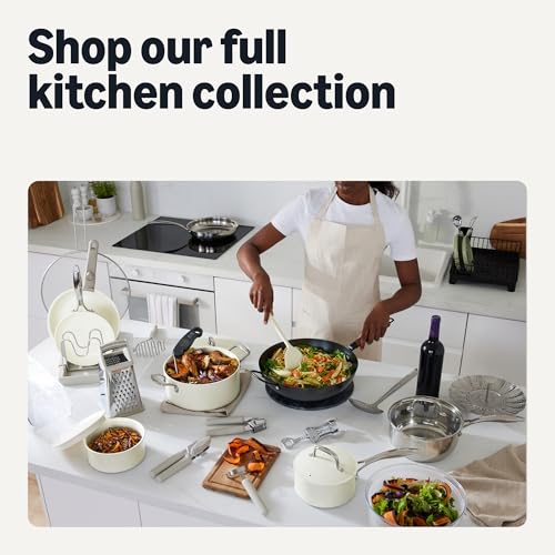 Ceramic Nonstick Cookware Set with Detachable Handles (Linen Gray)