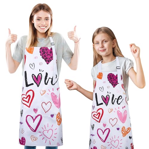 2 Pcs Parent Child Aprons (Love)