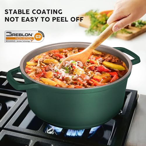 Large Dutch Oven Pot with Lid (Green / 7.5QT)