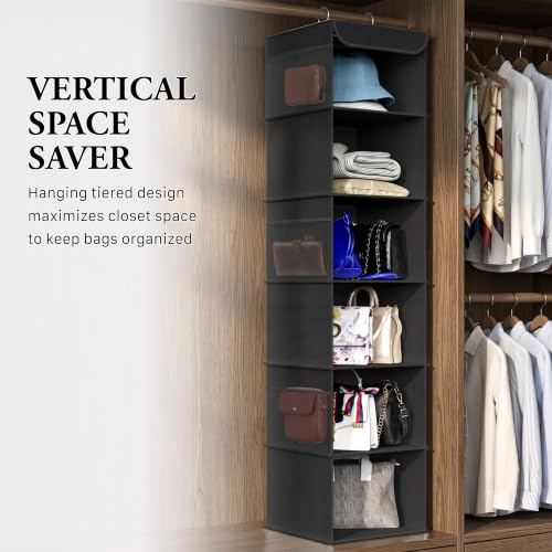 6 Shelf Hanging Closet Organizer (6 Shelf / Black)