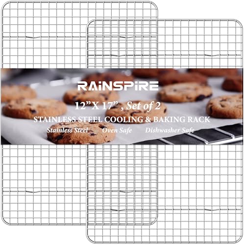 Cooling Racks for Cooking and Baking True 304 Stainless Steel 12"x17" 2Pcs (12"x17")