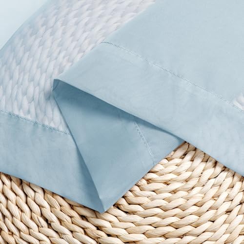 Light Blue Sheer Curtains 72 Inch Length 2 Panels (Sky Blue / 42"W x 72"L (Pack of 2))
