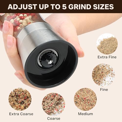 Salt and Pepper Grinder Set (2.6"W x 7.5"H)