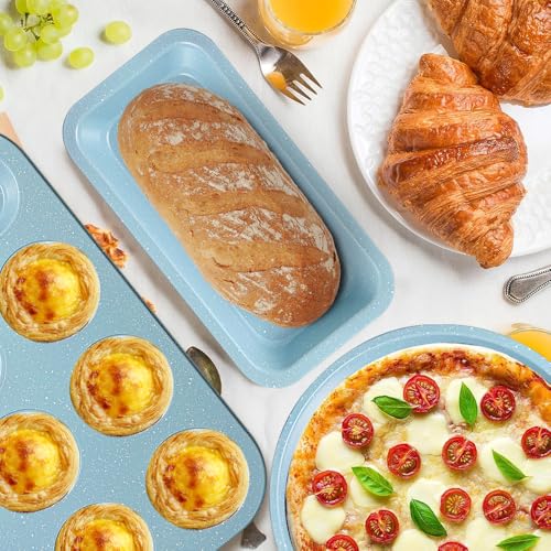 11 Piece Nonstick Baking Pans Set (Slight Blue)