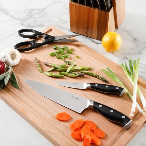 Greeley Forged High Carbon Stainless Steel 14 Piece Knife Block Set (Black)