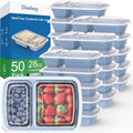 50 Pack 28 oz Meal Prep Containers with Lids 2 (Blue)