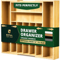 Luxury Bamboo Kitchen Drawer Organizer (Natural / 9 Slot)