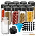 12 Pack Glass Spice Jars with Labels