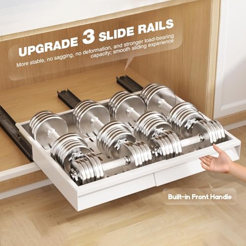 Pull Out Cabinet Organizer (White / 13"-21"W x 13"-17"D(2Pack))