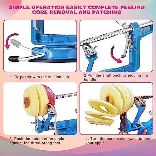 Apple Peeler Slicer Corer Potato Peelers 3 In 1 (Navy Blue)