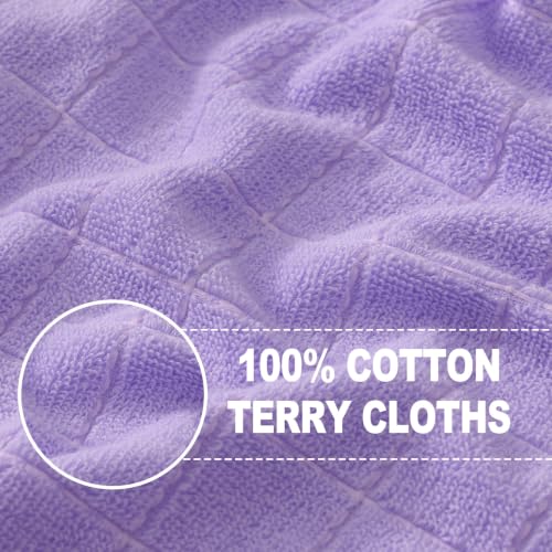 100% Cotton Terry Kitchen Towels (Lavender / 13 X 28 - 4 Pack)