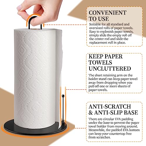 Paper Towel Holder 20Pack Bulk Black Stand Countertop for Kitchen (Style B-20Pack)