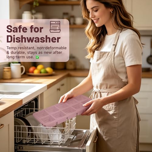 2 Pack Ice Cube Trays (10*2 square-Smoky Purple)
