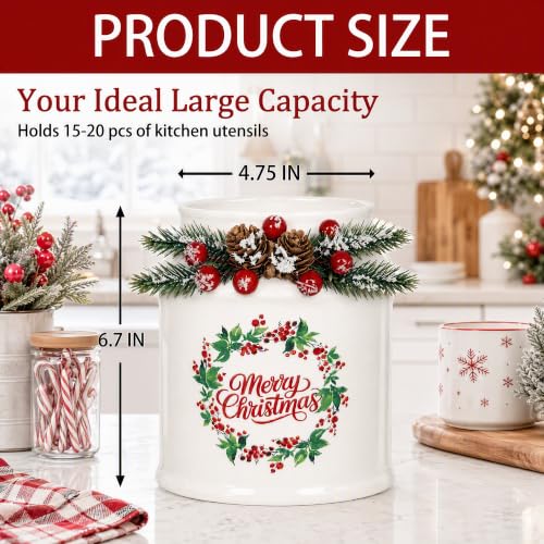 Christmas Ceramic Utensil Holder (Christmas / One Pack)