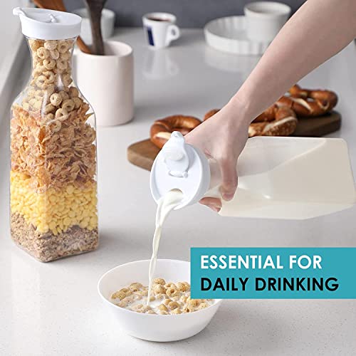 Plastic 8 PACK Large 50 Oz Water Carafe with Flip Top Lid (8 PACK)