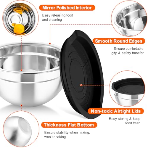 Mixing Bowls with Lids (Black)