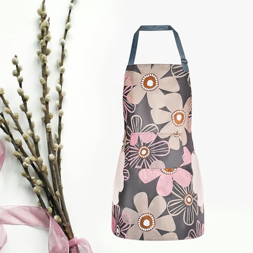 2 Pack Floral Aprons with Pocket (2pack #B)