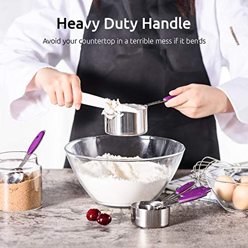 10 Piece Measuring Cups and Spoons Set in 18 (Purple)