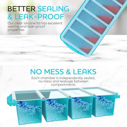 Silicone Freezer Tray With Lid (1 Cup and 1/2 Cup Yellow)