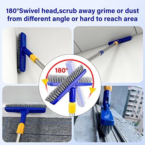 Grout Brush with Long Adjustable Handle (Blue Head)